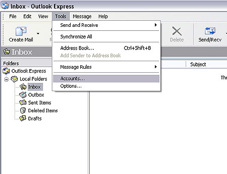 Setting up Microsoft™ Outlook Express for use with the No-IP™  Alternate Port SMTP service