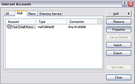 Modify properties of an existing account