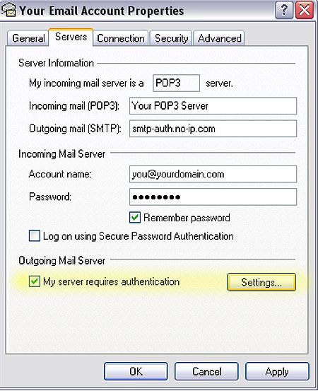 Setup SMTP authentication